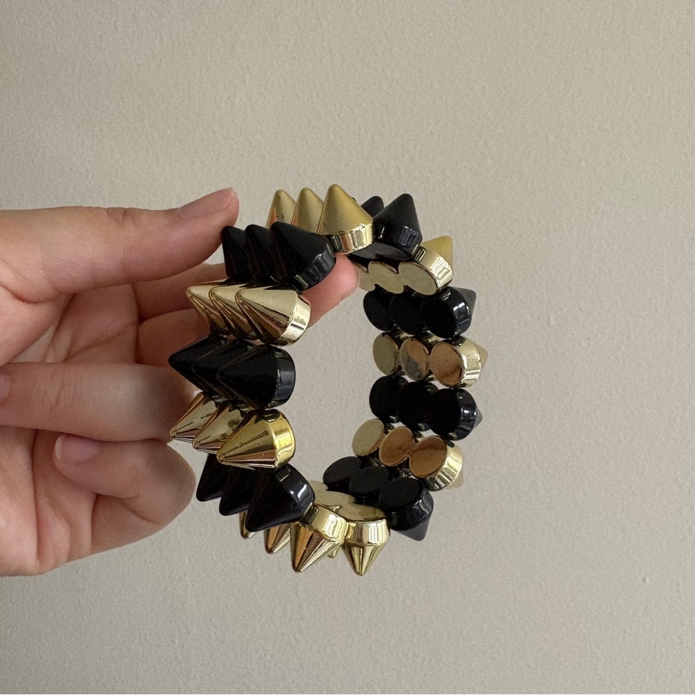 Black and Gold Geometric Bracelet